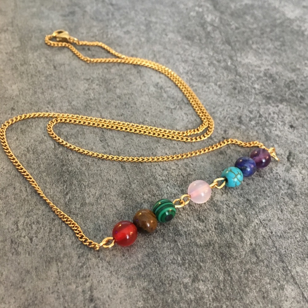 Chakra Healing Necklace - Natural Stones Handmade - Picture 6 of 8